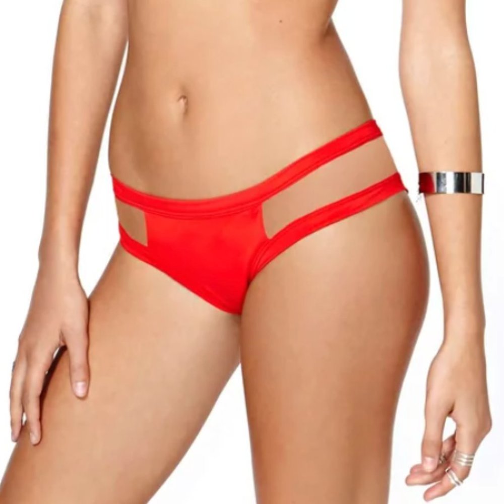 Nasty Gal Bora Red Bikini Bottom